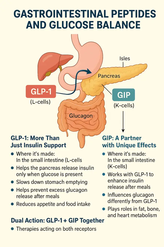 How GLP-1 and GIP work infographic