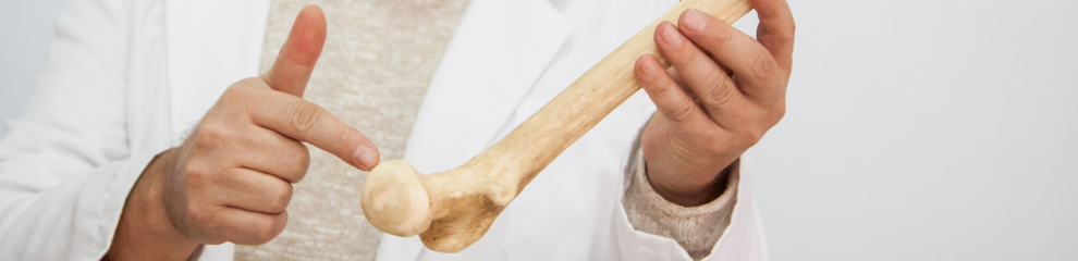 Doctor holding a bone